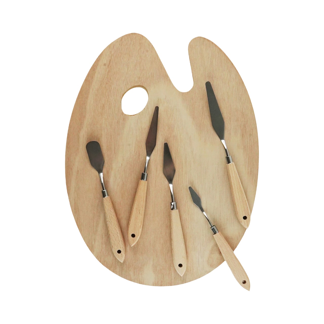 Ensemble de palette pour peinture en bois et de couteaux à palette d’Artist’s Loft